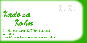 kadosa kohn business card
